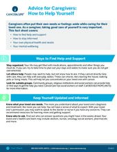 Thumbnail of the PDF version of Advice for Caregivers: How Can You Help Yourself?